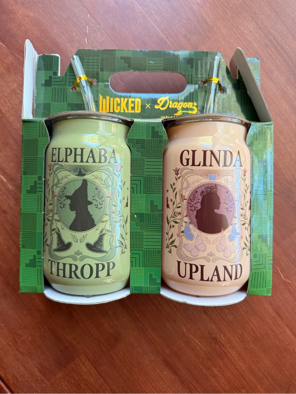 Wicked x Dragon Elphaba (Green) & Glinda (Cream) Party Tumblers - Set of 2